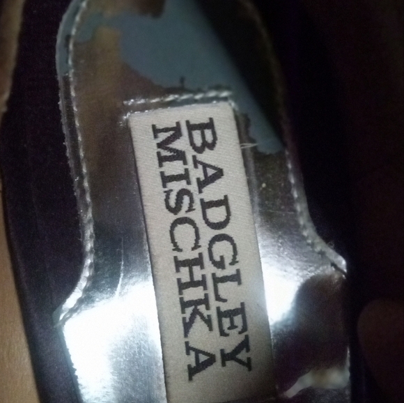 Badgley Mischka Plum Purple Banner Peep Toe Rhinestone Heels Size 8 1/2 - Picture 8 of 10